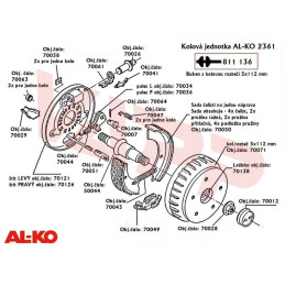 Ložisko do bubnu AL-KO 2361 EURO PLUS (80x42/h42) v setu, originál