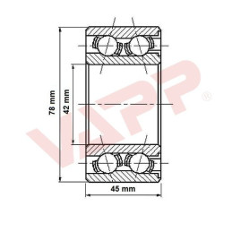 Ložisko do bubnu AL-KO 2361 EURO PLUS (78x42/h45) v setu - vodotěsné, originál
