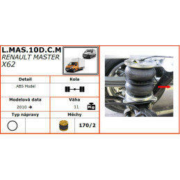 Renault Master X62 (2010-) dvojmontáž, zadní pohon - vzduchové pérování Dunlop
