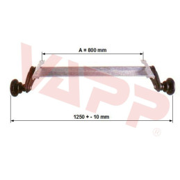 Náprava KNOTT GB 18 (1800 kg) b 1700 mm, 250x40, 112x5