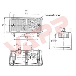 Svítilna WAS W06L/42 sdružená přední, L-BL/OB