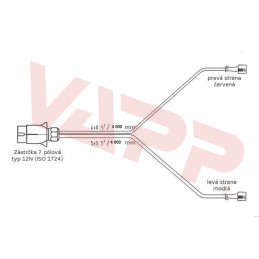 Kabeláž 4 m/7-pól. zástrčka, bez předních vývodů, baj5, Jokon