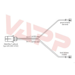 Kabeláž 4,15 m/7-pól. zástrčka, bez předních vývodů, baj5, Jokon
