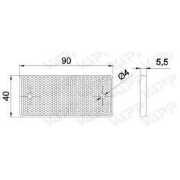 Odrazka oranžová 90x40 mm s otvory (VAPP ECO, UNI, PROFI)