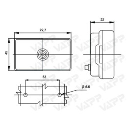 Svítilna boční obrysová GMAK G17 s odrazkou