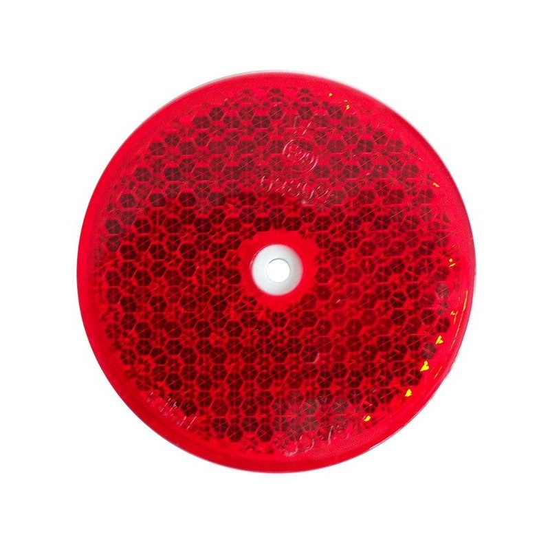 Odrazka červená pr. 75 mm s otvorem