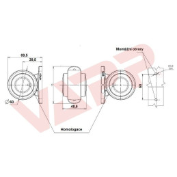 Svítilna doplňková obrysová LED WAS W56s, 12-24V