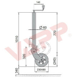 Kolečko opěrné automat. AL-KO 60 230x80 500/300 kg