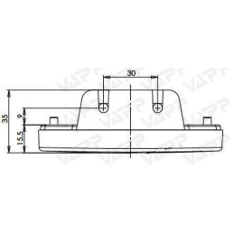 Svítilna přední obrysová LED WAS W64, 12-24V, eliptická na držáku
