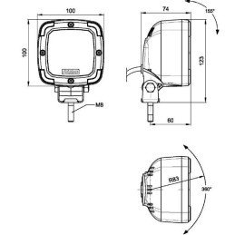 Svítilna pracovní Fristom FT-036 LED diodová, 12-36 V s magnetem a kabelem 3m