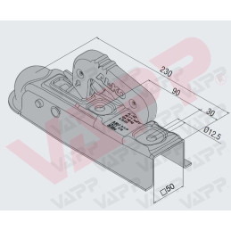 Tažná spojka AL-KO AK 7-D, 750 kg, 50x50 mm, V12