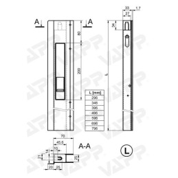 Uzávěr bočnic s lemem SAFEGRIP 350mm levý