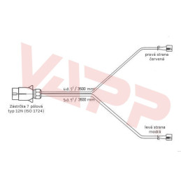 Kabeláž 3,5 m/7-pól. zástrčka, bez předních vývodů, baj5, Jokon