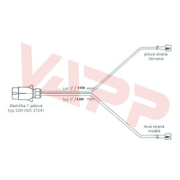 Kabeláž 4,85 m/7-pól. zástrčka, bez předních vývodů, baj5, Jokon