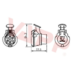 Redukce zásuvky 7 13 pólů (obrácená) JAEGER