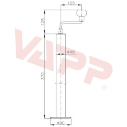 Opěrná noha WW ST 48-90 (370 mm s výsuvem 220 mm) 150kg