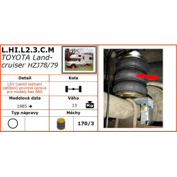 Toyota Landcruiser (1985-) HZJ 76/78/79 (EMU, listové pružiny) - vzduchové pérování Dunlop
