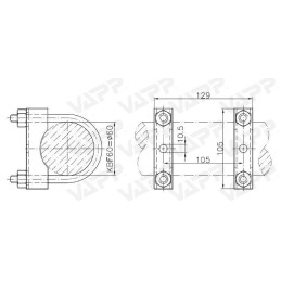 Držák KBF/60 klemy opěrného kolečka na oj pr. 60 mm