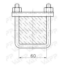 Držák KBFV/60 klemy opěrného kolečka na oj 60x60 mm
