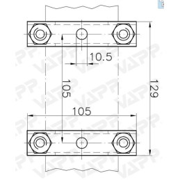 Držák KBFV/70 klemy opěrného kolečka na oj 70x70 mm