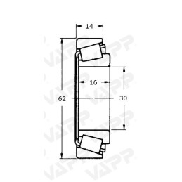 Ložisko kužel. SPORTJACHT 30206 (62x30/h17,25)