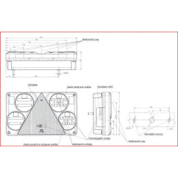 Svítilna WAS W70DP/397 sdružená LED 12-24V, P-BL/BR/KO/RZ