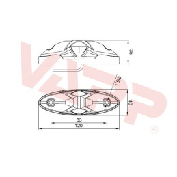 Svítilna doplňková obrysová LED Fristom FT-038 (12-36V)