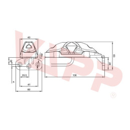 Svítilna doplňková obrysová LED Fristom FT-038 II (12-36V) na držáku, kabel QS75