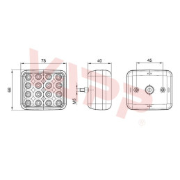 Svítilna couvací zadní LED Fristom FT-041 , 12-36V, kabel 2x0,75 mm