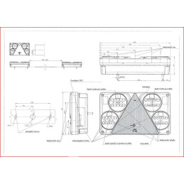 Svítilna WAS W70DP/392 sdružená LED 12-24V, P-BL/BR/KO/CO/ML