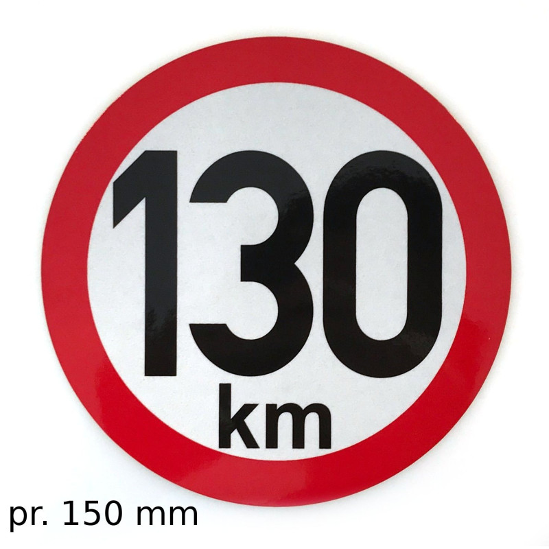 Omezení rychlosti 130 km retroreflexní pr. 150 mm (na přívěsy)