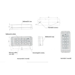 Svítilna mlhová zadní LED WAS W 83D, 12-36 v, IP68