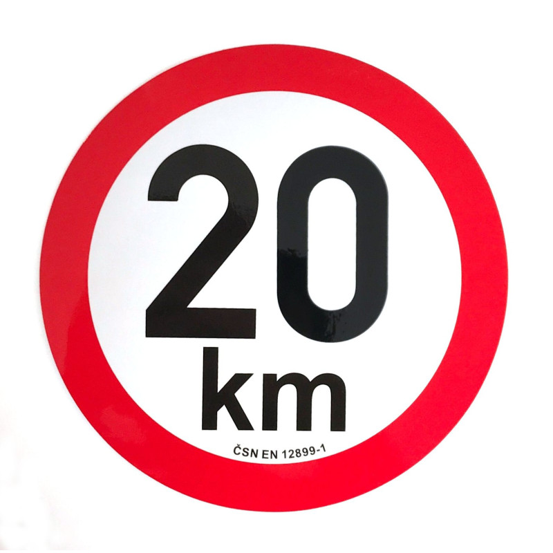 Omezení rychlosti 20 km retroreflexní pr. 200 mm