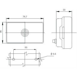 Svítilna boční obrysová LED GMAK G17, 12-24V, s odrazkou, QS150