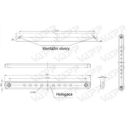 Svítilna zadní obrysová LED WAS W97.4, 12-24V, dlouhá, , 9x LED