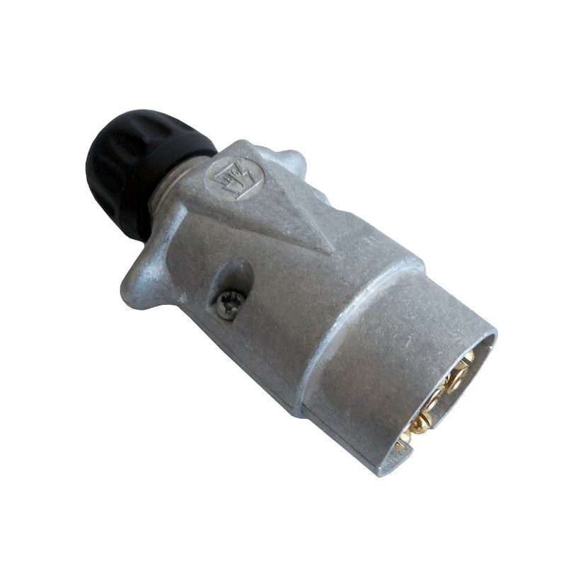 Zástrčka - vidlice 7 pól 12V kovová JAEGER