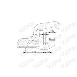 Tažná spojka Winterhoff WW 350 R-B, 3500 kg, 50 mm, H12V12