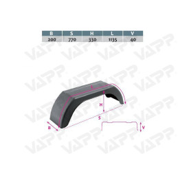 Blatník plast 13''/200 mm DOMAR černý lomený