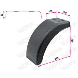 Blatník půlený plastový š.220 mm 2 ks DOMAR