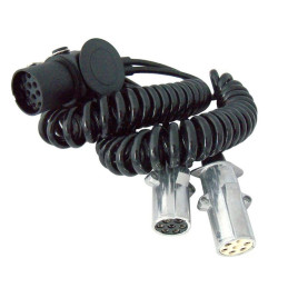 Redukce 15 pól na 2x 7 pól 24V, spirálový kabel 4.5m TESAT