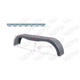 Blatník tandemový plast š240/v350/d1500 mm DOMAR černý