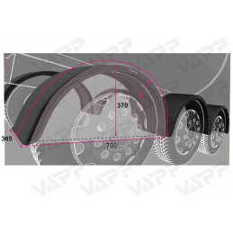 Blatník plast pro dvojmontáž š365/v370/d700 mm DOMAR černý