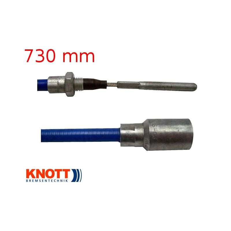 Lanovod brzdový KNOTT nerez 730/940 mm, závit M8