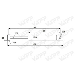 Tlumič nájezdové brzdy BPW PAV/SR 1,3 BX-PX (02.3722.27.00, 02.3722.27.01 )