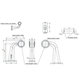 Svítilna doplňková obrysová LED WAS W21.5N/775L/I, 12-24V, levá, neon ef.