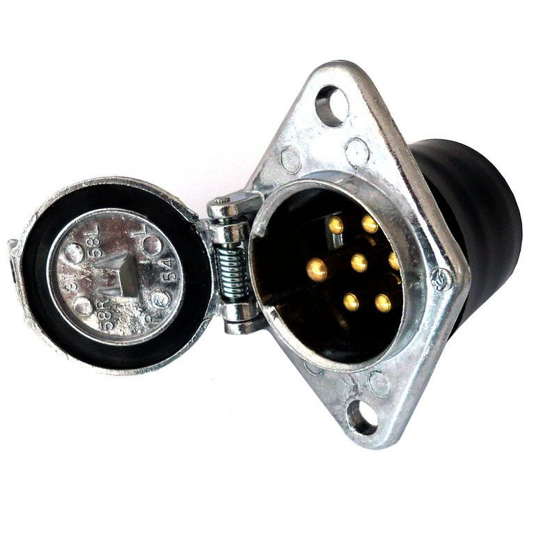 Zásuvka 7 pól 24V typ N - hlavní (kolíky), alu, BEO