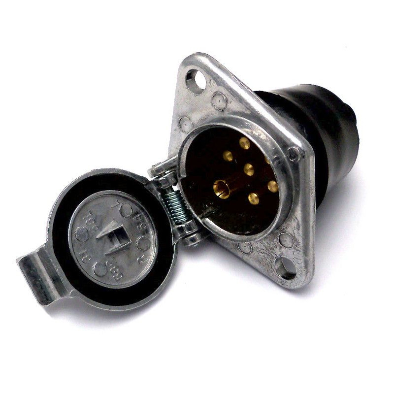 Zásuvka 7 pól 24V typ S - doplňková (kolíky+dutinka), alu, BEO