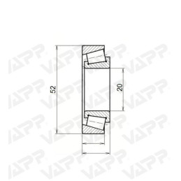Ložisko kužel. vnější 30304 (52x20/h16,25)