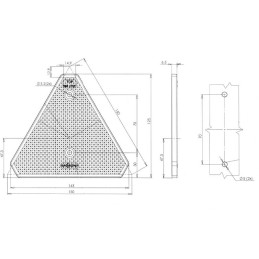 Odrazový trojúhelník 143x125 mm s otvory