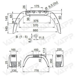 Blatník plast 14"/220 mm AL-KO BKS EA 220 černý
